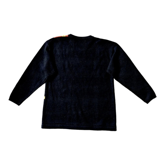 Chunky Knit  Sweater Color Blocks Beaded Embroidery Retro Vibe XL - Picture 7 of 7